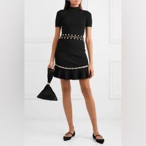 Alice + Olivia Black Dress with Pearl Details